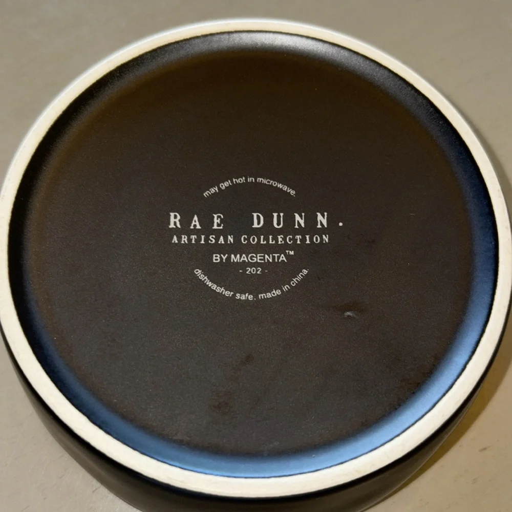 Rae Dunn Wicked Cute Black and Orange Small Pet Bowl
